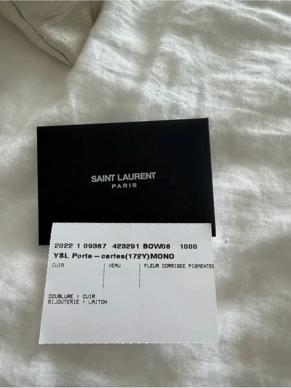 YSL Monogram Card Case in Grained Leather